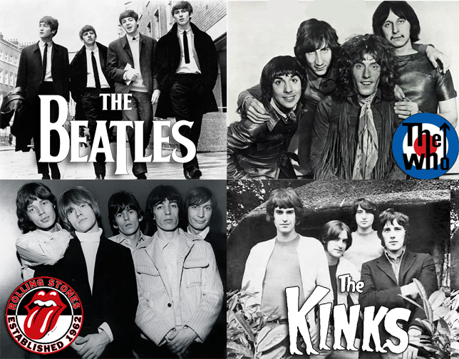 Different british rock & roll bands